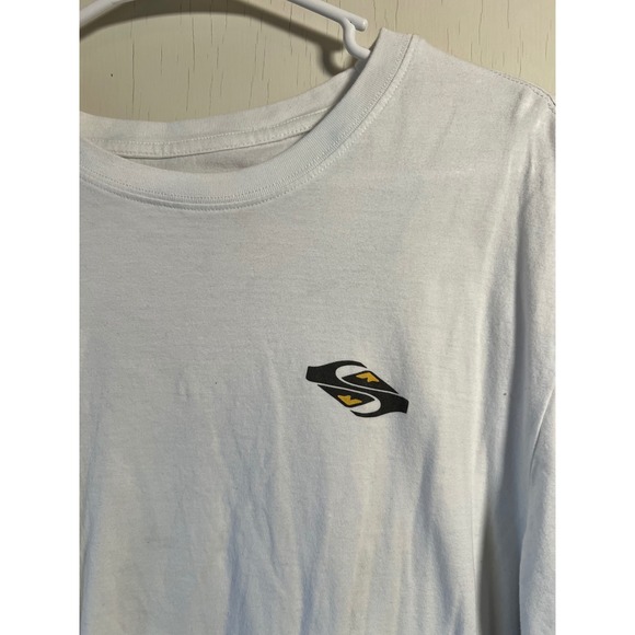 Quiksilver Mens White Graphic T Shirt Palm Tree Wave Sunset Beach‎ XXL - Picture 2 of 5